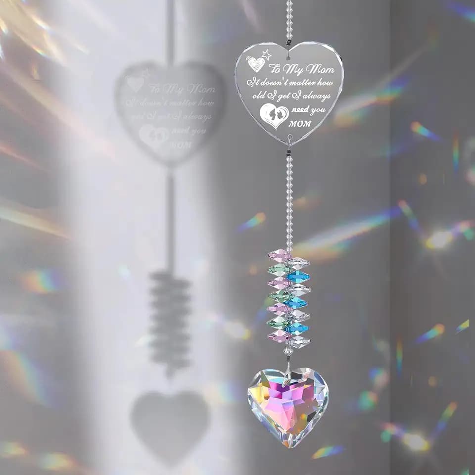 Personalized Mom Gifts, Rainbow K9 Crystal Suncatcher, Birthday Gift