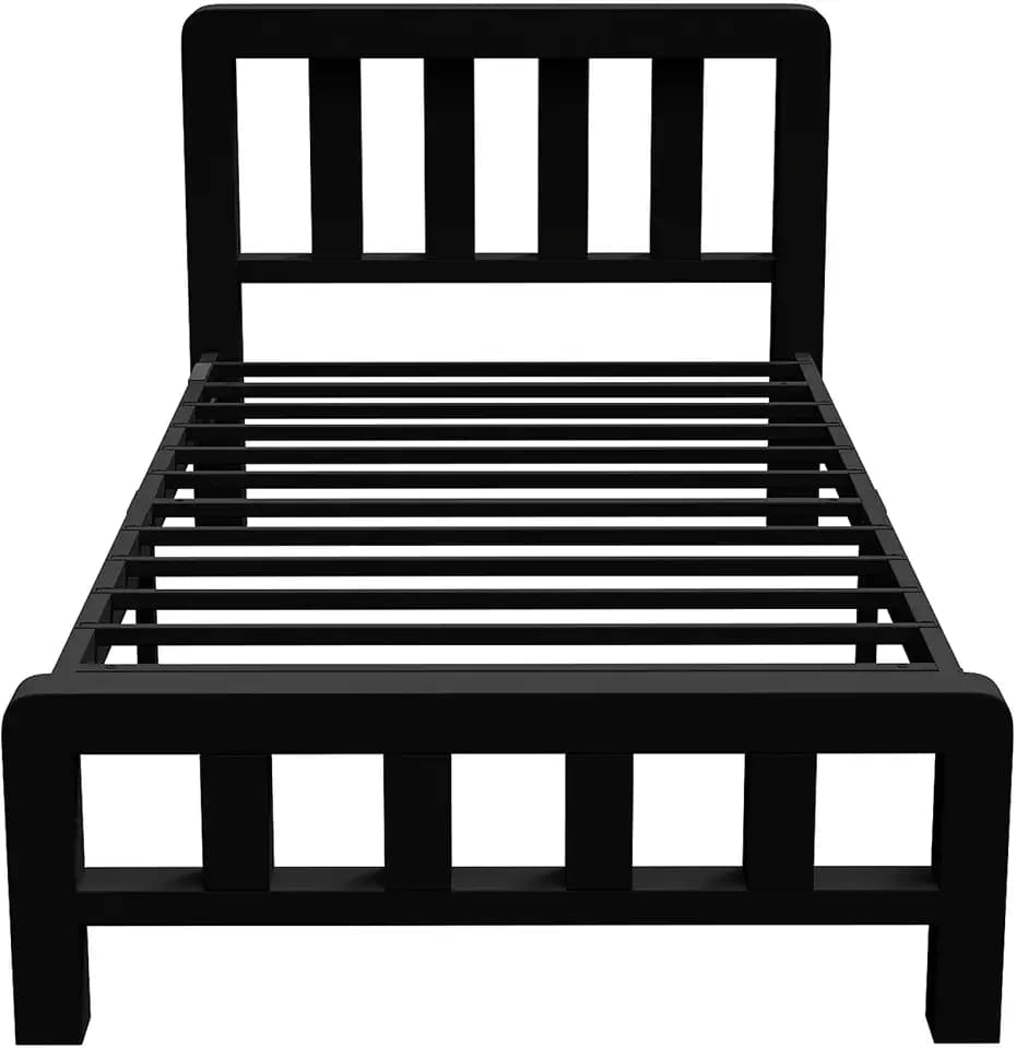 YOPTO Twin Metal Platform Bed Frame with Movable USB-C Charging Station