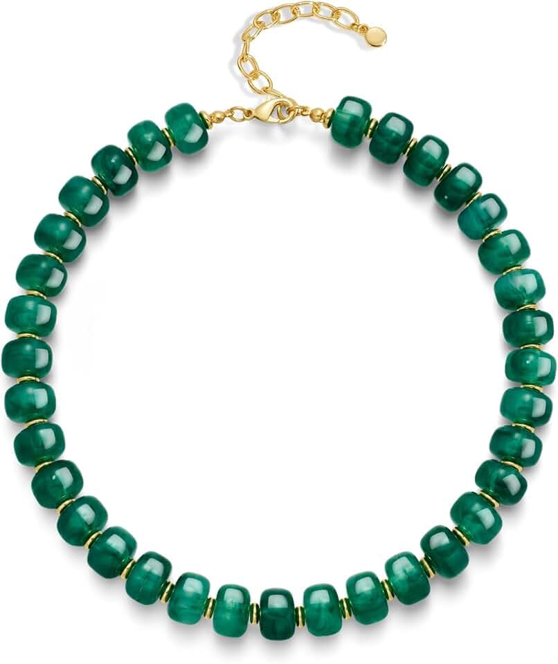 Colorful Chunky Beaded Necklace for Women Trendy Summer Jewelry
