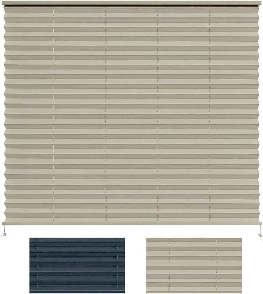 RV Pleated Shades - RV Window Blinds for Camper Travel Trailers & Motorhomes - 26" W x 24" L Cappuccino
