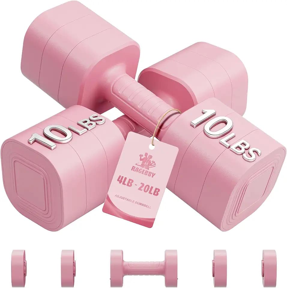 Ragebby Adjustable Dumbbell Set of 2, Weights for Men and Women at Home