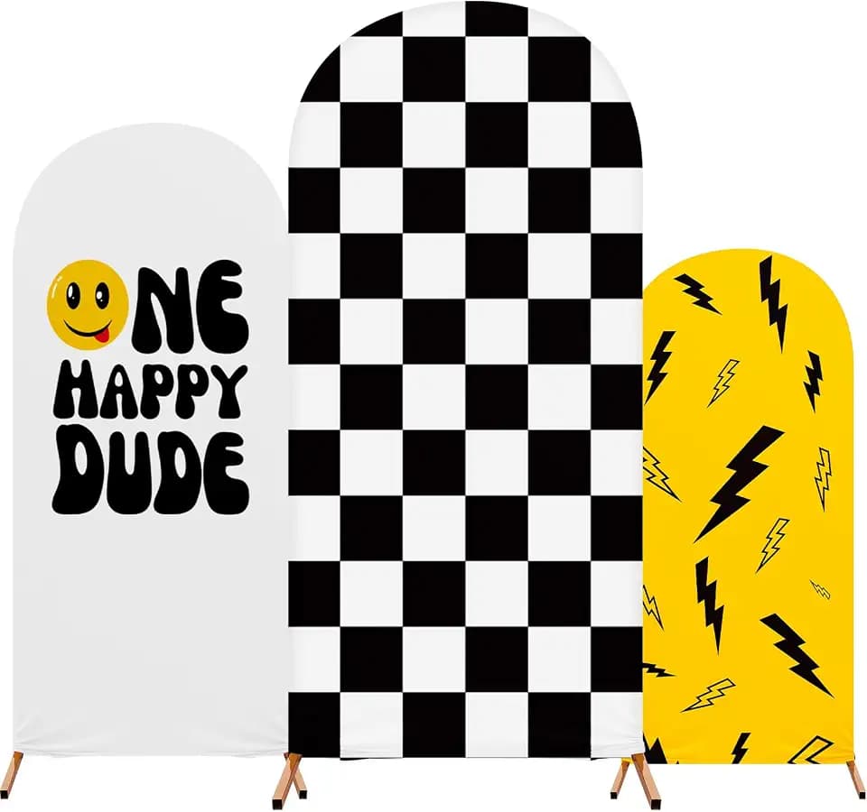 3 Happy Arch Cover, White, Yellow, Black-White, Mixed Style