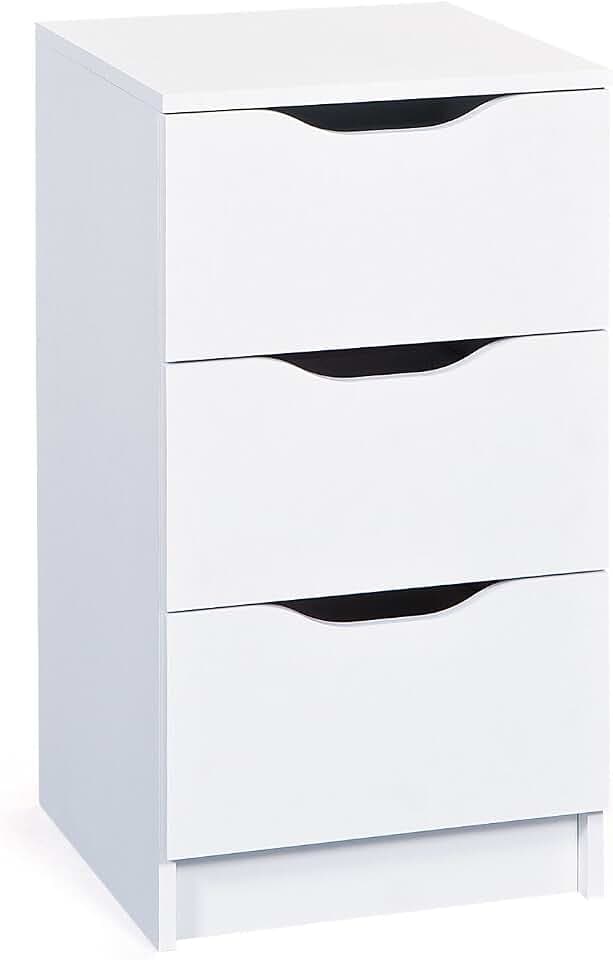 Inter Link – Kommode – 3 Schubladen – Schubladenschrank – Beistellschrank – Sideboard – Melaminbeschichtet – Weiß – Schubladen mit Griffmulden – Westphalen 3
