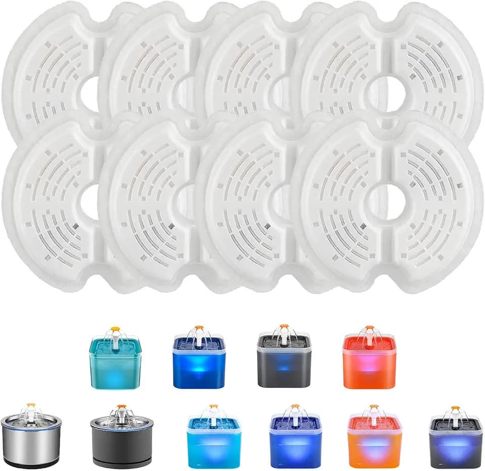 Wonder Creature 2L/67oz Cat Water Fountain Filter Replacement 8 Pack