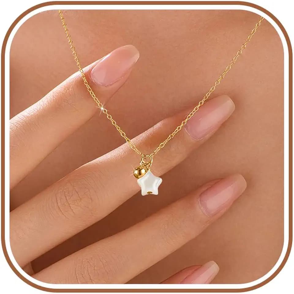 SUYACS 925 Sterling Silver Cute Star and Bead Necklaces for Women
