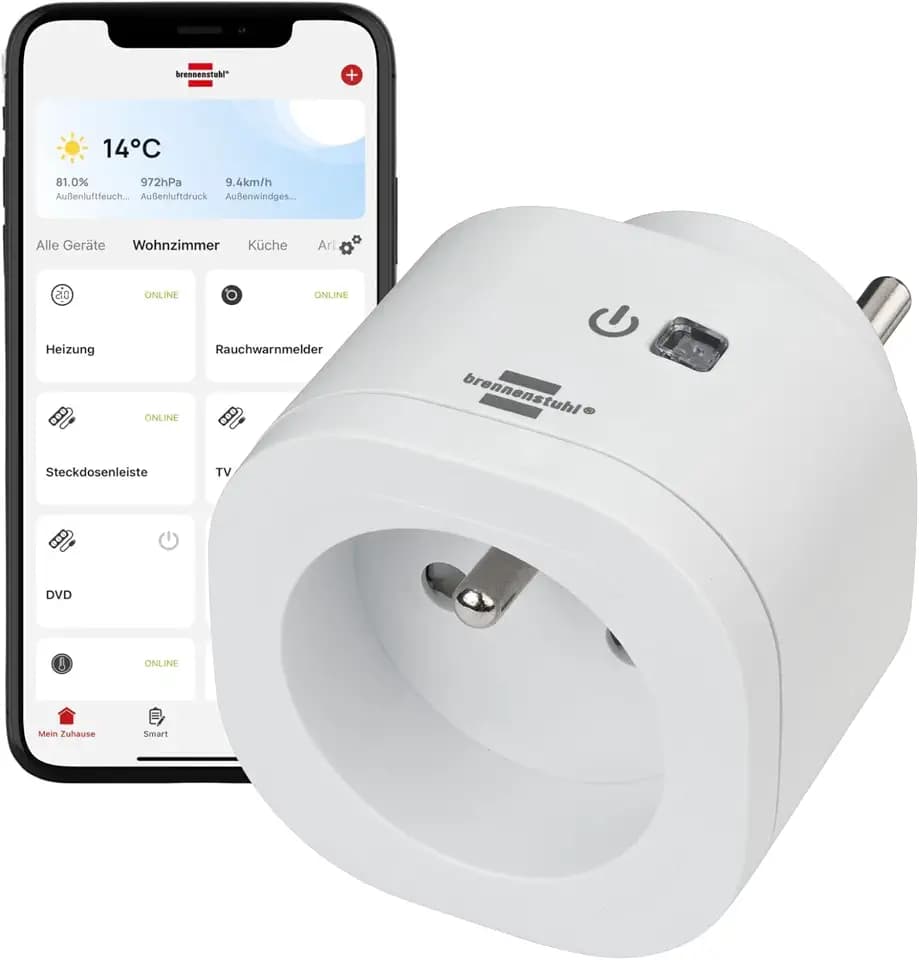 Brennenstuhl 1294850 Steckdose, WiFi (IP20, weiß)