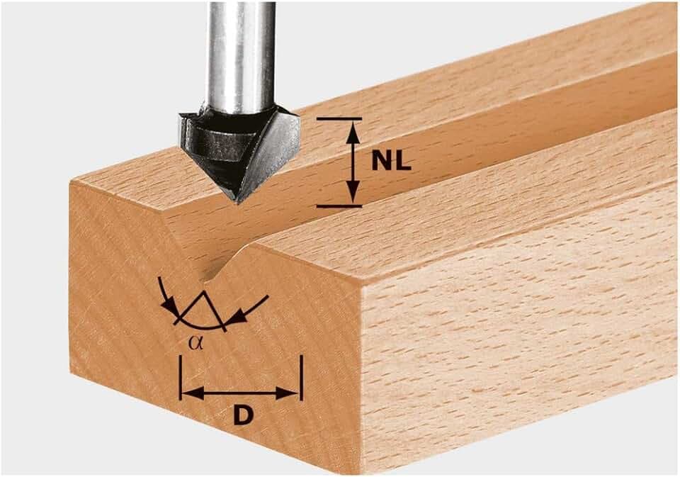 Festool V-Nutfräser HS S8 60° - Ziernut & Fase in Holz