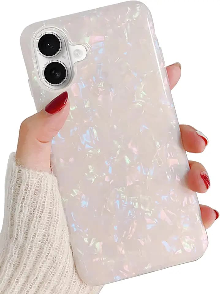 J.west Compatible with iPhone 17 Case 6.3 inch,Sparkle Opal Glitter Translucent Clear Soft TPU Slim Fit Protective Phone Cover Case for Women Girls Colorful