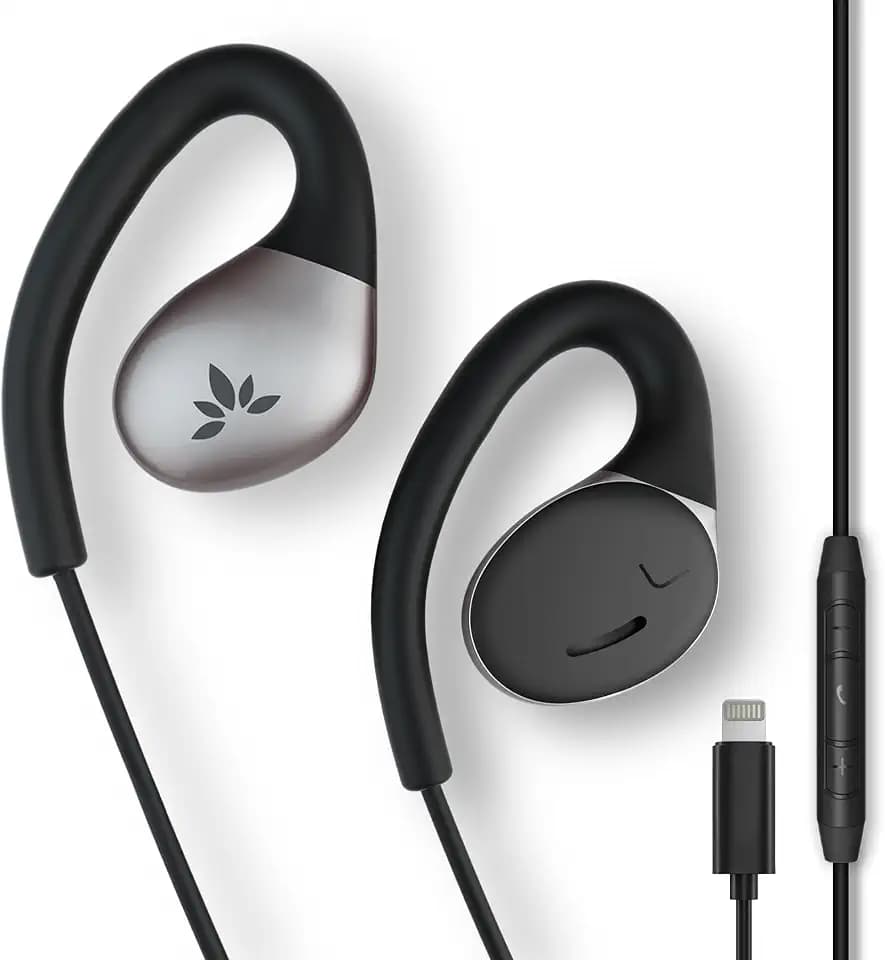 Avantree Resolve – Lightning Wired Open-Ear Earbuds w/Mic & Over-Ear Hook
