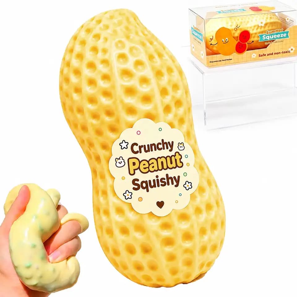 Crunchy Peanut Squishy, Slow Rising TPR Sensory Fidget Toy