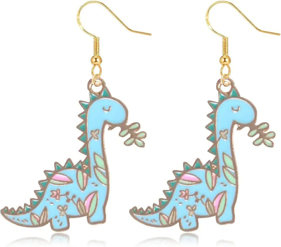 Sterling Silver Dinosaur Earrings for Women