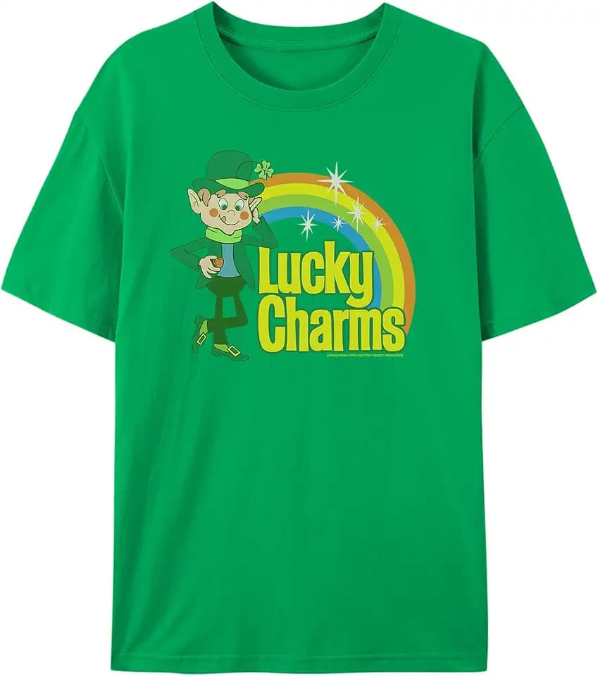 St. Patrick's Day Lucky Charm T-Shirt - Vintage Lucky the Leprechaun Graphic Tee 100% Cotton