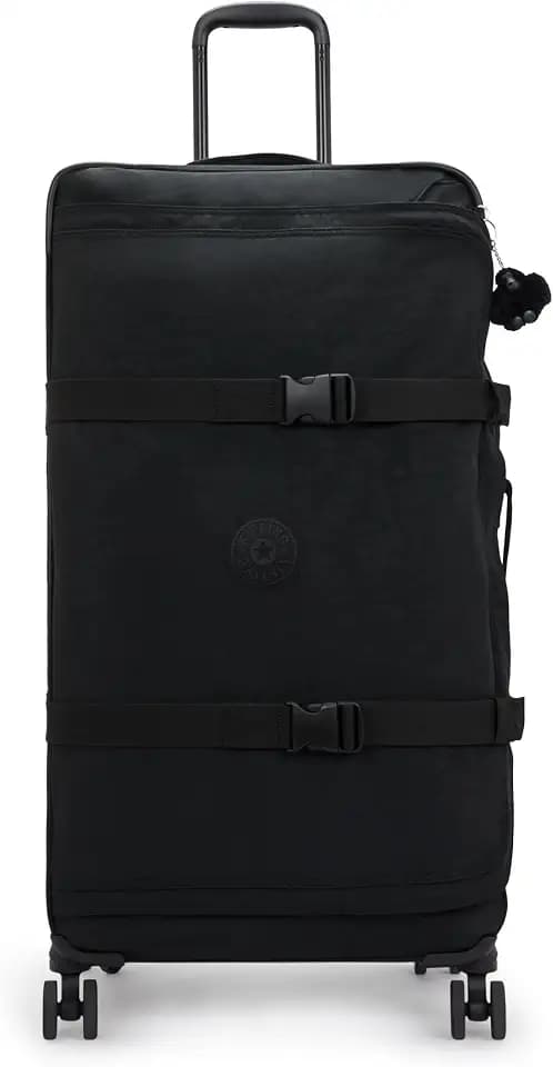 Kipling Spontaneous Softside Spinner Wheel Luggage, Integrated TSA Accepted Lock, Black Noir, Checked-Large,KI4193