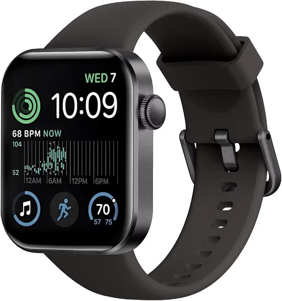 Smartwatch Damen Herren, 1,85" HD-Display Smart Watch mit Telefonfunktion, 140+ Sportmodi Fitness Tracker mit Herzfrequenz SpO2 Schlafmonitor Schrittzähler, IP68 Wasserdicht Fitnessuhr iOS Schwarz