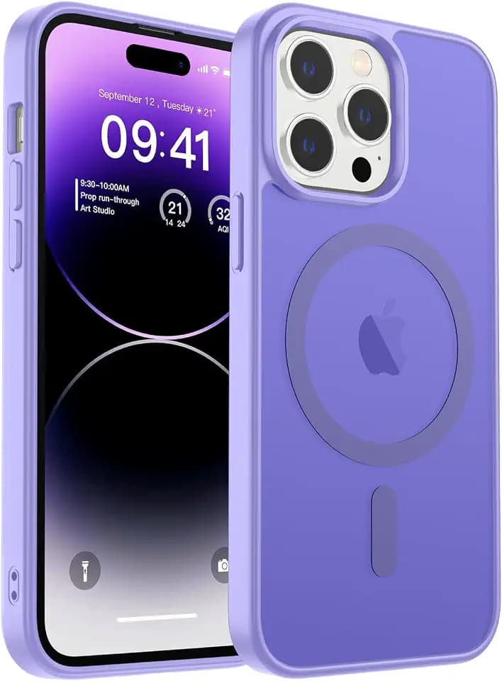 zapica Magnetic for iPhone 14 Pro Case, Light Purple