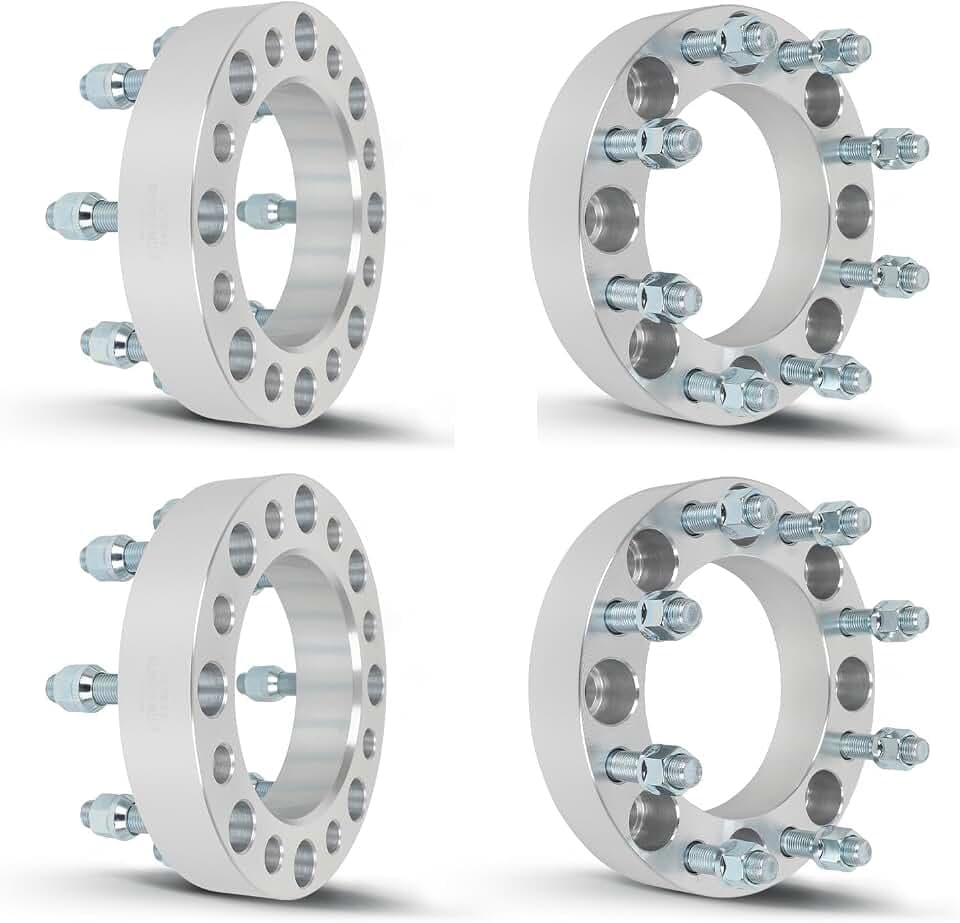 ECCPP 4PCS Change Bolt Pattern from 8x6.5 to 8x170 Conversion Wheel Adapters 1.5" 8 Lug for Chevrolet Silverado 2500 HD 2001-2010 for Silverado 3500 2001-2007 (Only 8x170 Wheels)
