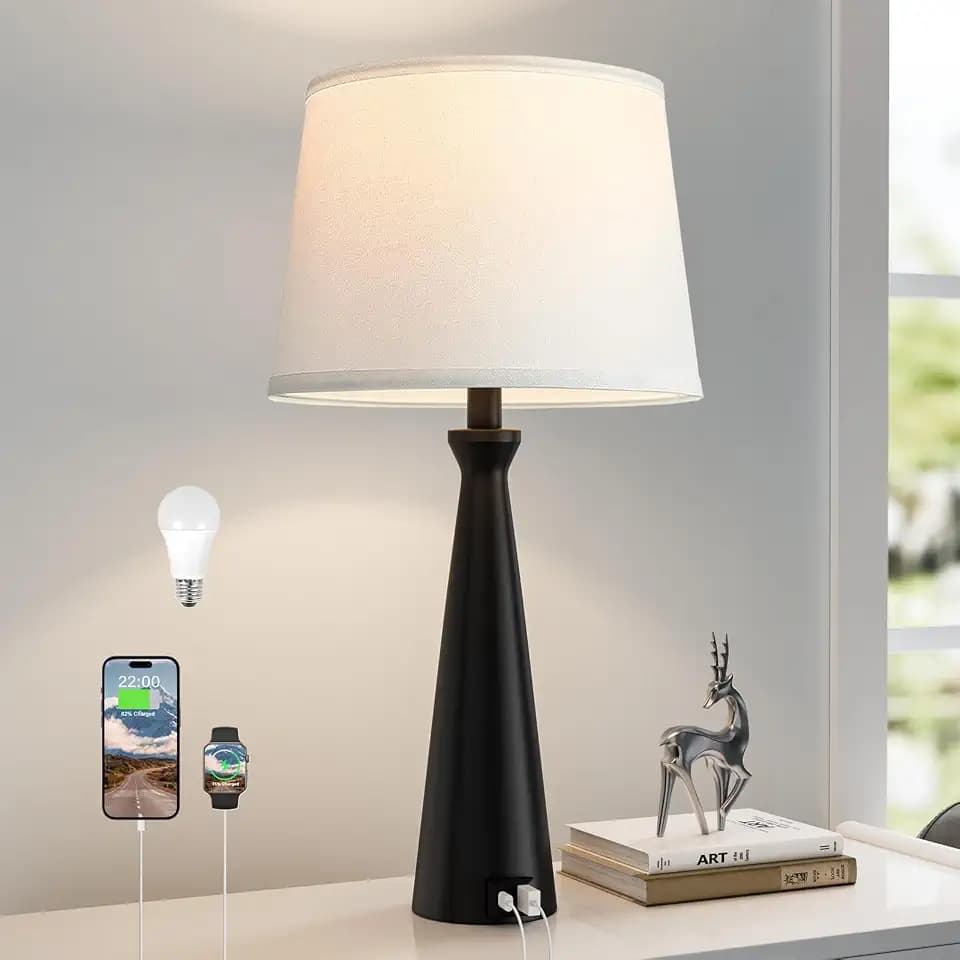 Modern Touch Lamp for Nightstand, 3 Way Dimmable Bedroom Lamp(Single)