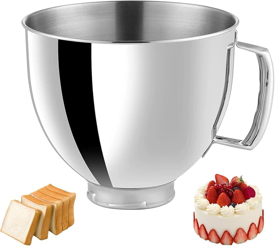 Edelstahlschüssel 4,5–5 Quart für Küchenmaschine – mit Griff, passend für ausgewählte Classic & Artisan Modelle