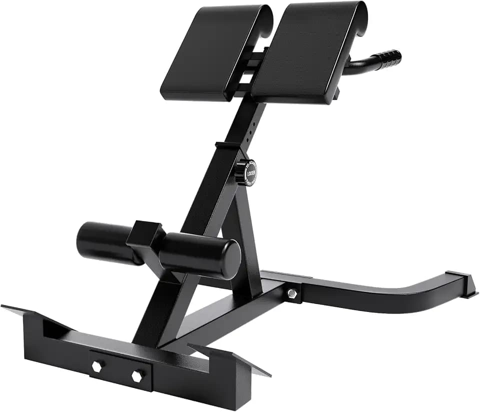 Roman Chair, Adjustable Hyperextension Bench for Men & Women (Grey)