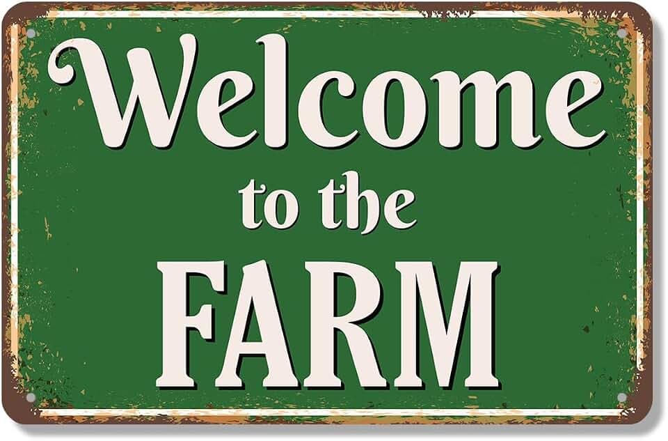 Welcome To The Farm 18 Inch x 24 Inch Novelty Aluminum Metal Sign Fresh Air Fresh Smiles Durable Weatherproof UV Protected Perfect for Barns Porches Driveways Fun Gift for Farmers Ranchers Neighbors