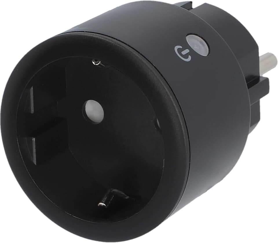 UNITEC WIFI Zwischenstecker Indoor, WLAN Smart Steckdose, mit Timer und Zeitschaltuhr, Sprachsteuerung und App, IP20, 1 Stück, Schwarz
