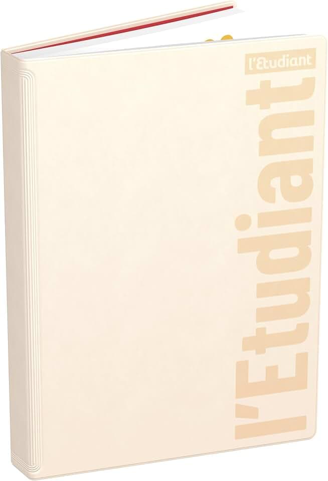 L'ÉTUDIANT PASTEL — August 2023 — August 2024 — Tageskalender — 15 x 21 cm — Beigefarbener PVC-Einband