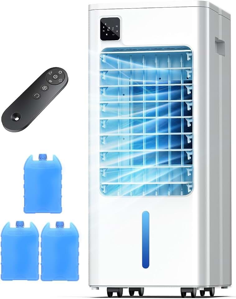 Smart Portable Air Conditioners, Removable Water Tank, 120°Oscillating Fan Pearl White