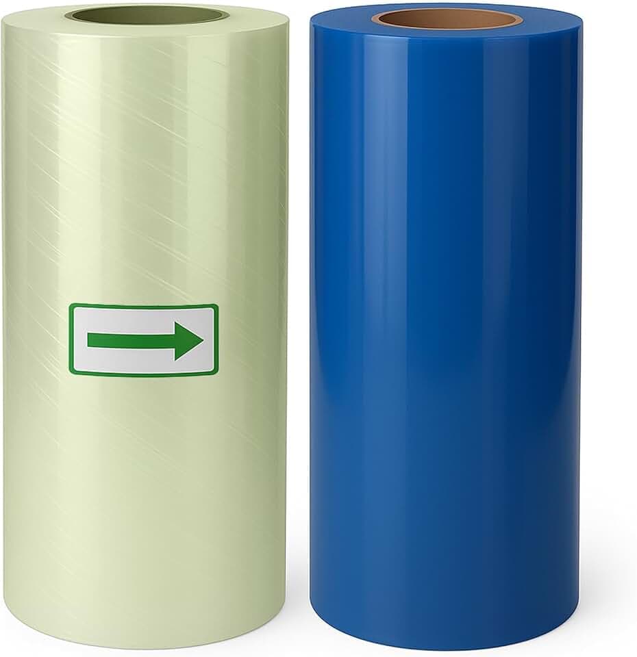 UV DTF Transferfolie, AB Transferfolie Plotter für UV-Tintenstrahldrucker 30 cm x 100 m Rolle, Direktdruck auf Aufkleber für Glasbecher, Cremefarbenes Metall (Transparente Basis)