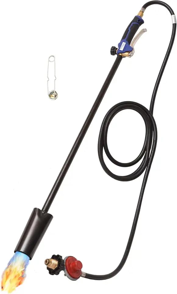 Flame King 100,000 BTU Propane Torch Kit Heavy Duty Weed Burner, 10-FT Hose Regulator Assembly, 40 inches Long