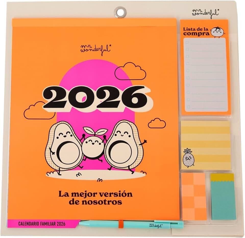 Mr. Wonderful Familienkalender 2026, Wandkalender oder magnetischer Kühlschrank, die beste Version von uns