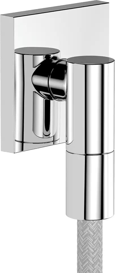 hansgrohe FixFit Fine E - Schlauchanschluss Dusche, universaler Wandanschluss mit Rückflussverhinderer, Wandanschlussbogen, Chrom, 28883000