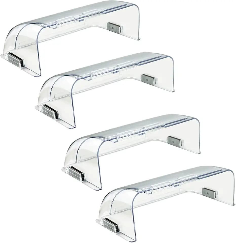 Heating & Air Vent Deflector for Vents, Sidewall, Ceiling, Floor Registers - Adjust Between 9"-14", Magnetic Vent Covers for Air Conditioning, Heat, AC, Floor, Under Furniture (4 Pack Clear)