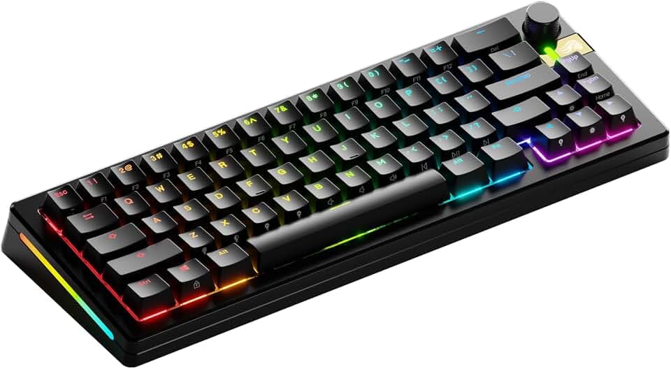 GLORIOUS Gaming GMMK 3 PRO HE : Clavier Gaming sans fil réactif, Effet Hall, Corps alu, taux de Polling 8K, switches MX et HE (hot swap), Activation Ajustable, compact 65%, américaine QWERTY - Noir