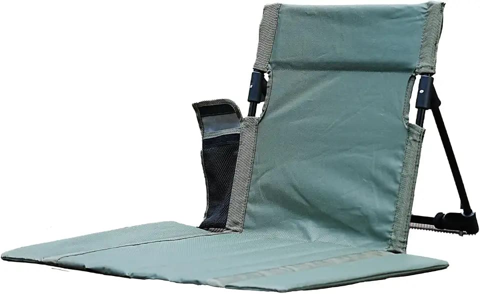 Extra Large Aluminum Folding Beach Chair with Cup Holder (Olive Green)