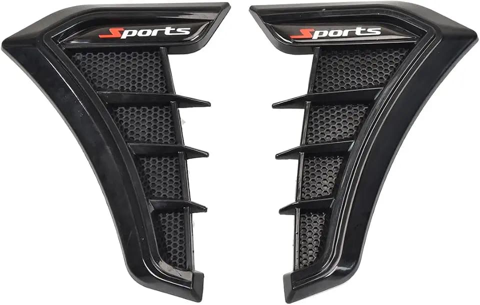 Universal Car Fender Side Vents, Air Flow Intake Hole Grille ， Side Marker Air Wing Vent Trim Cover ， Fender Decorative Spoiler Sticking Firmly to the Smooth and Clean Plane (Black)