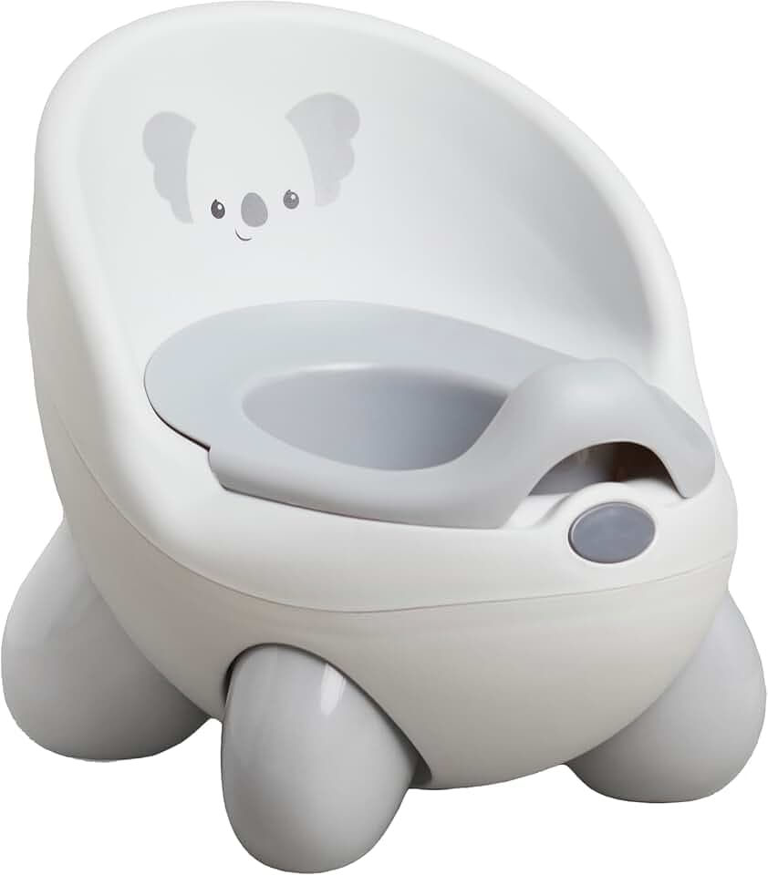 Infantino Potty Pals Töpfchensitz, Töpfchentrainingstoilette für Kleinkinder, Abnehmbare Schüssel mit Spritzschutz, Rutschfeste Füße, Komfortable Konturierte Rückenstütze, Unisex, Grauer Koala