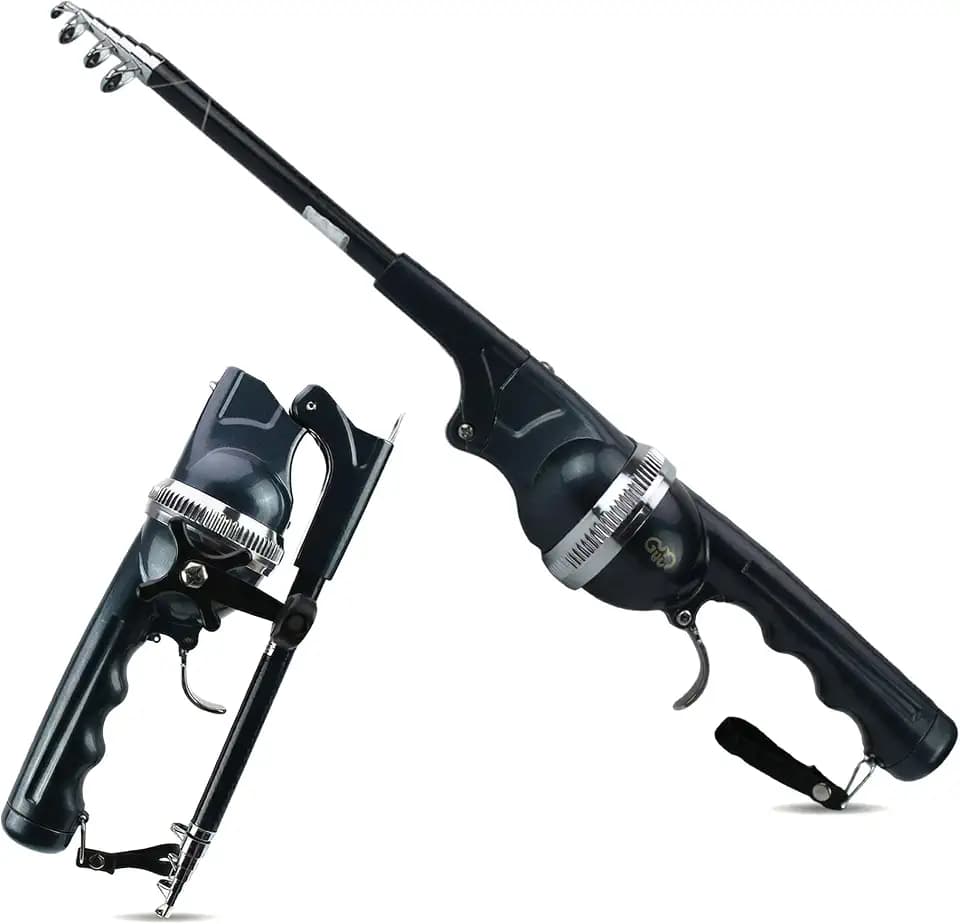 Telescopic Fishing Rod & Reel Combo – Ultra-Portable-Foldable Travel Fishing Pole Kit, Sturdy Fiberglass Build for Hiking, Backpacking, and Outdoor Adventures