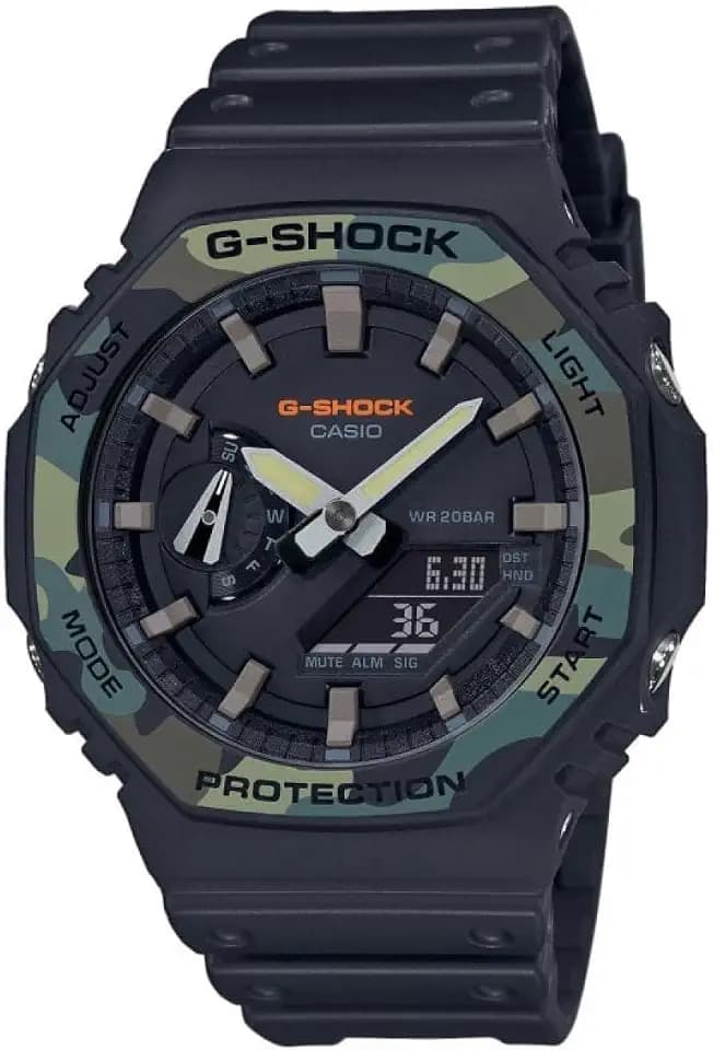 Casio Herren Analog – Digital Quarz Uhr mit Harz Armband GA-2100SU-1AER