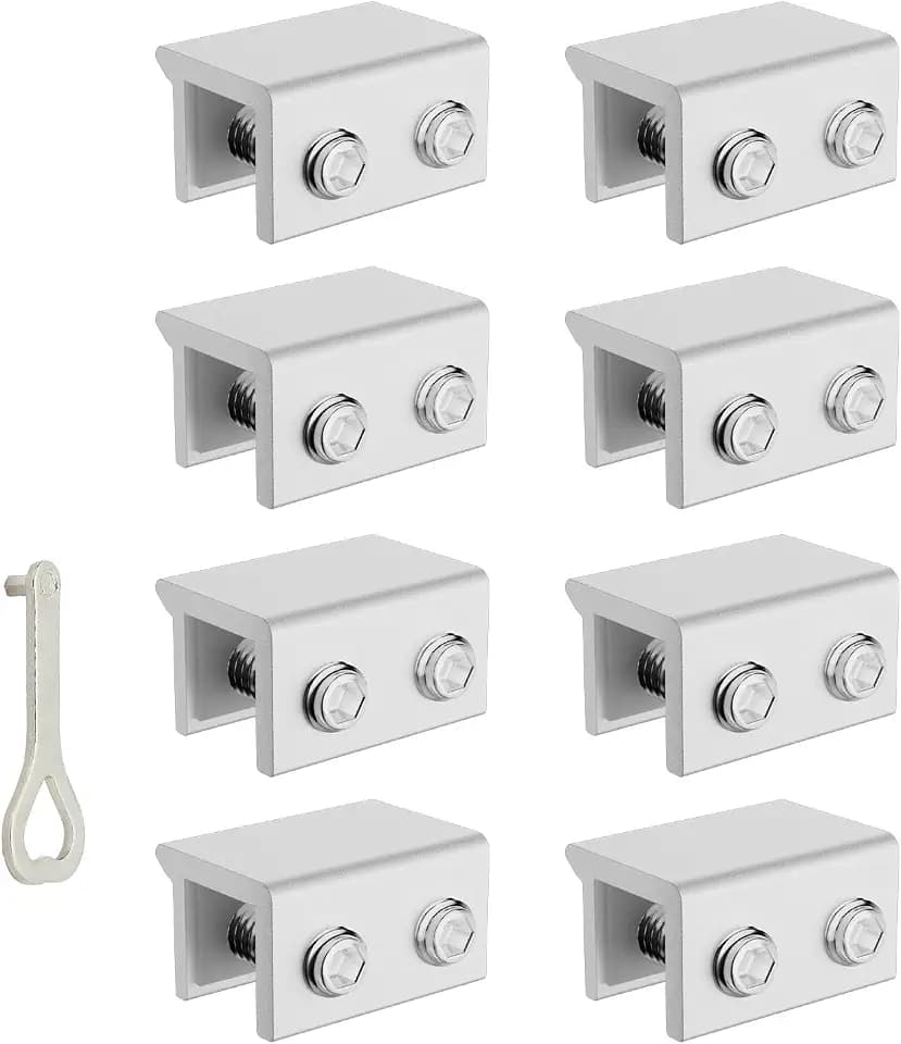 Sliding Window Locks, Keyed Window Lock & Blocker Security for Horizontal & Vertical Sliding Windows, Child Proof Inside Mount Stoppers to Prevent Break-Ins, Easy No-Drill Installation, (8, Silver)