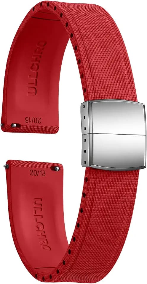 FKM Rubber Watch Strap 20mm, Quick Release Watch Band 22mm for Men Women, Waterproof Soft Premium Fluororubber Cut to Size 18mm 19mm 21mm 23mm 24mm Deployment Clasp