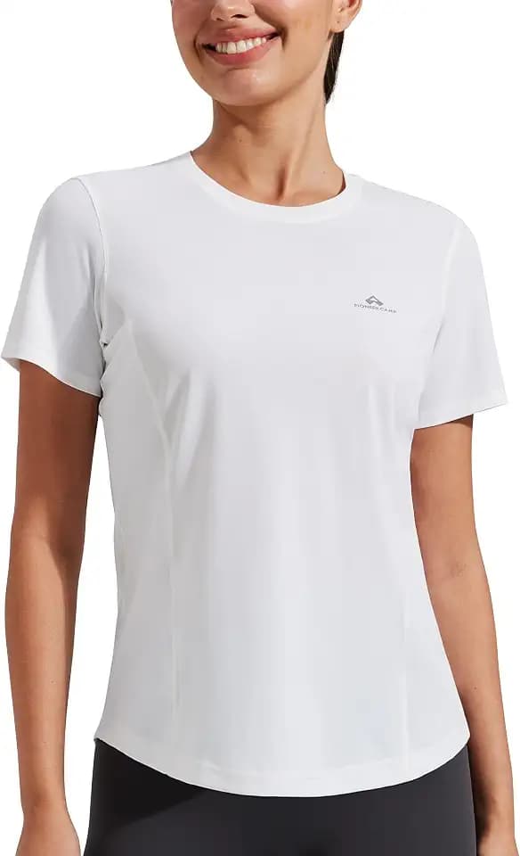 Tshirt Damen Schnelltrocknend Sport T Shirt für Damen Kurzarm Rundhals Einfarbig Laufshirt Oberteile Atmungsaktiv Funktionsshirt Yoga Top Black