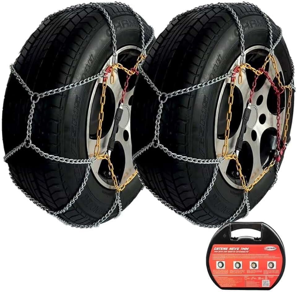 Set mit 2 Schneeketten – 7 mm – Gruppe 120 – maximale Haftung und Sicherheit mit Spannsystem