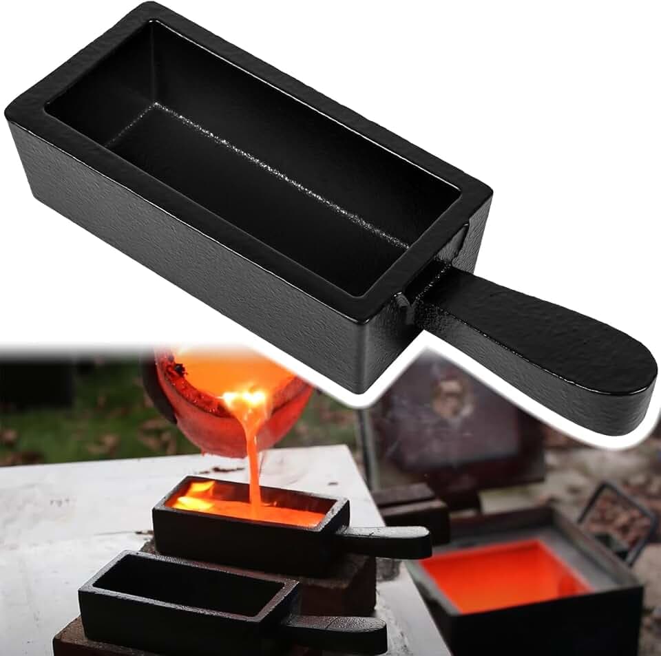 100OZ Heavy Duty Cast Iron Ingot Mold for Casting Metals Aluminum Silver et