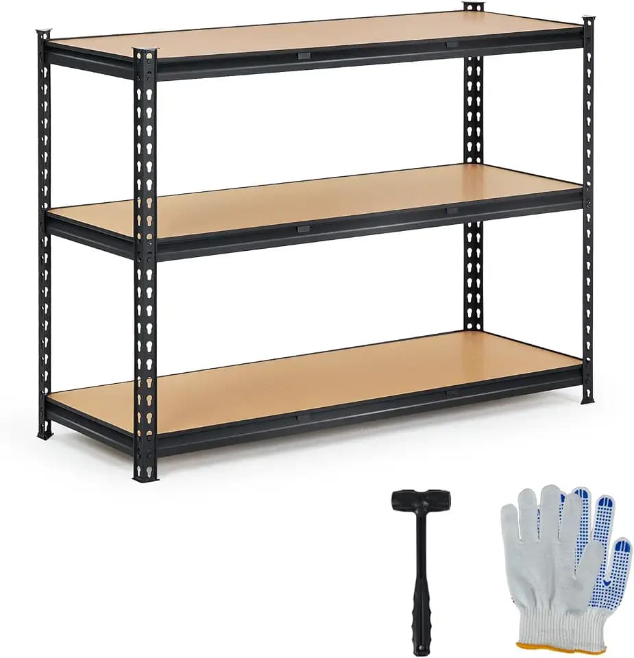 Heavy Duty Garage Shelving Units,3-Tier Adjustable Storage Shelves