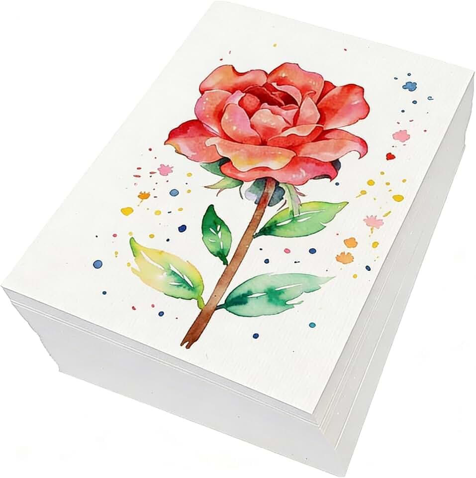 120 Blätter Aquarellpapier,300g Postkarten Blanko Aquarellpapier Aqurellpapierblock, Dickes Aquarellblock,17,8 x 12,7 cm Aquarell Karten für Aquarell, Zeichnen und Lettering