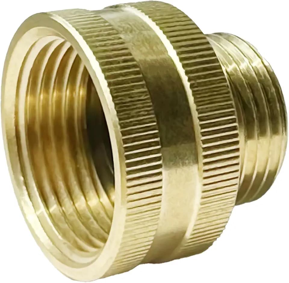 YOUHO Garden Hose Adapter Connector Heavy-Duty, Solid Brass Fittings Female to Male Adapter, 1 NPT Female Hose Thread x 3/4 GHT Male Hose Thread（1 Pack