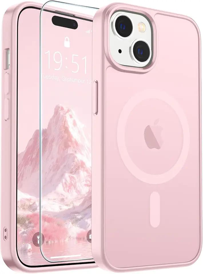 SUPFINE Magnetic for iPhone 15 Case Light Pink