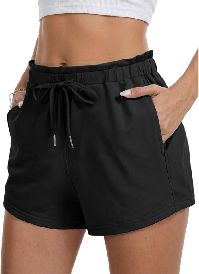 Feiersi Women's Lounge Shorts with Pockets Summer Soft Drawstring Athletic Casual Sweat Shorts