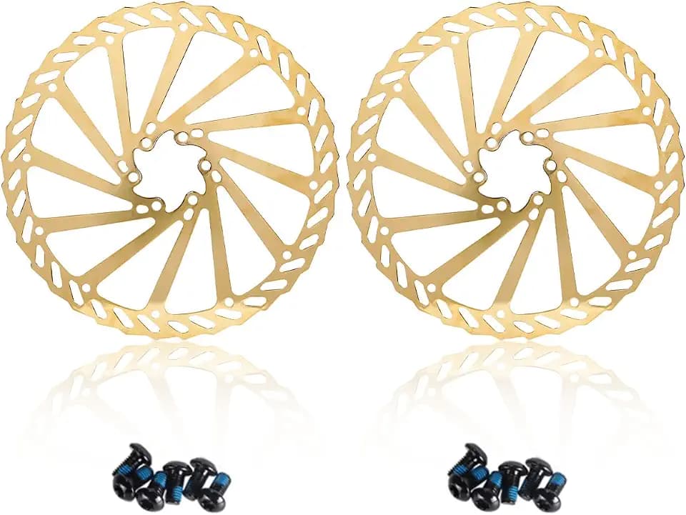 Chooee 160mm 180mm 203mm Bike Disc Brake Rotor 2PCS MTB Disc Rotor For Mountain Bike（Gold/Colour/Blue）