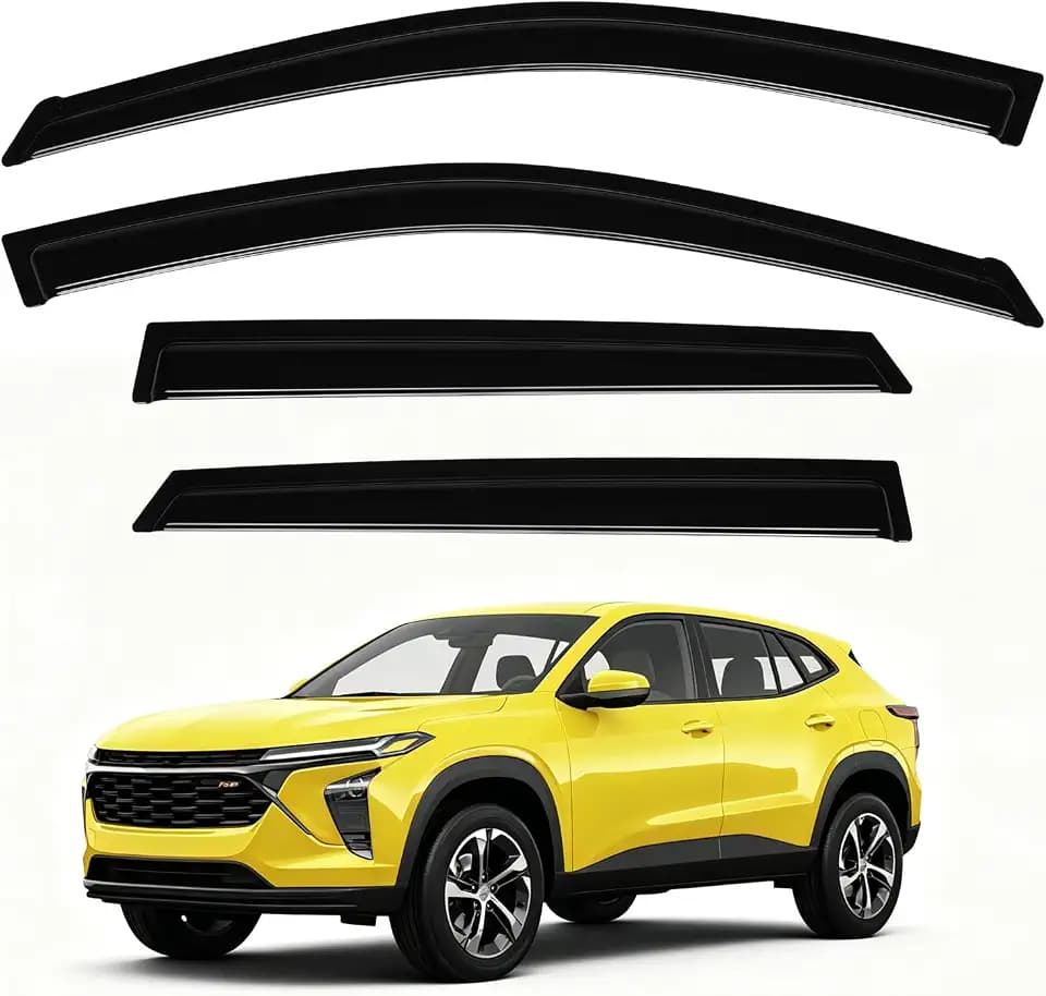 Trax Rain Guards - Window Visors for Chevrolet Chevy Trax 2024 2025 2026, Out-Channel Side Window Rain Guards for Trax Accessories, 4PCS, Black, Car Accessories